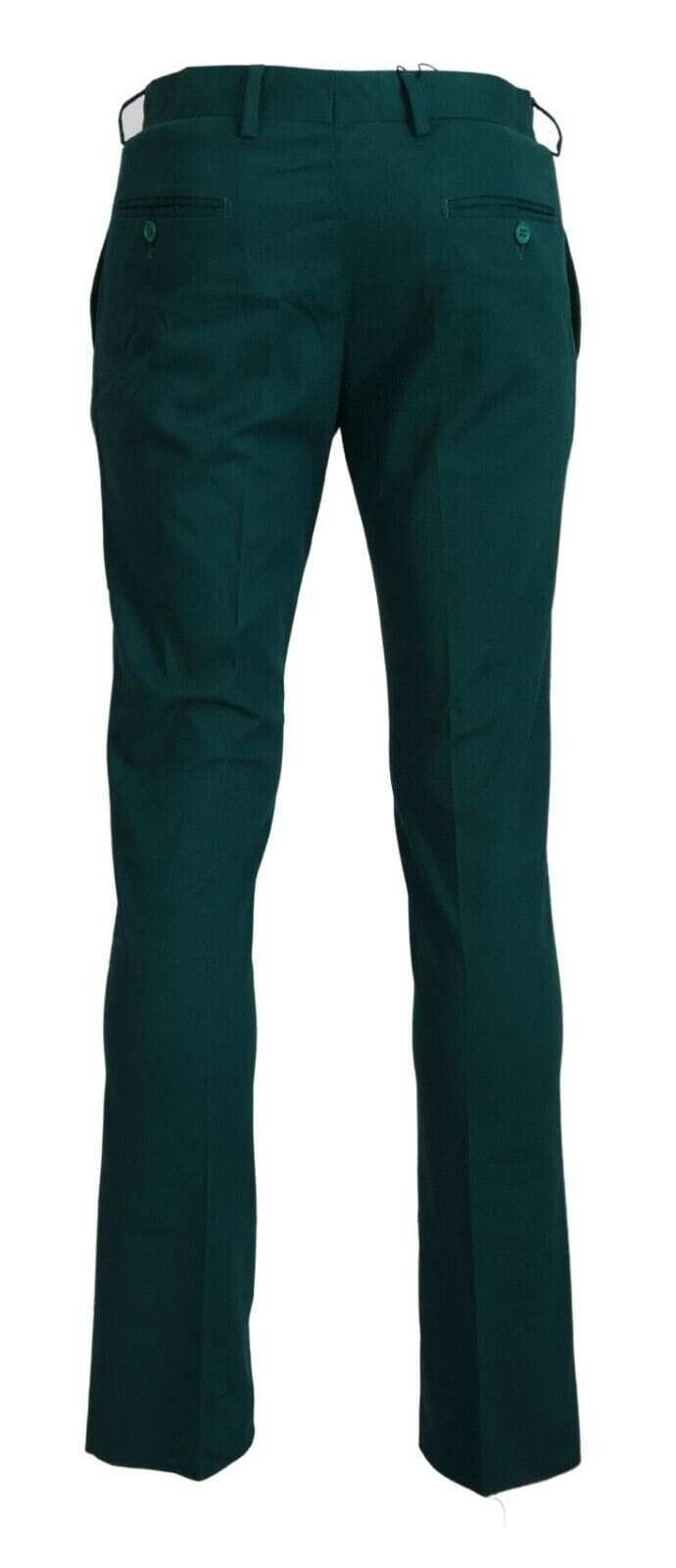 Pantalones de algodón puro verde de corte elegante BENCIVENGA