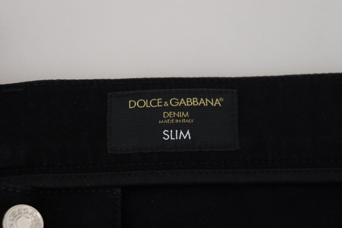 Jean élégant Dolce &amp; Gabbana en poussière d'or noir