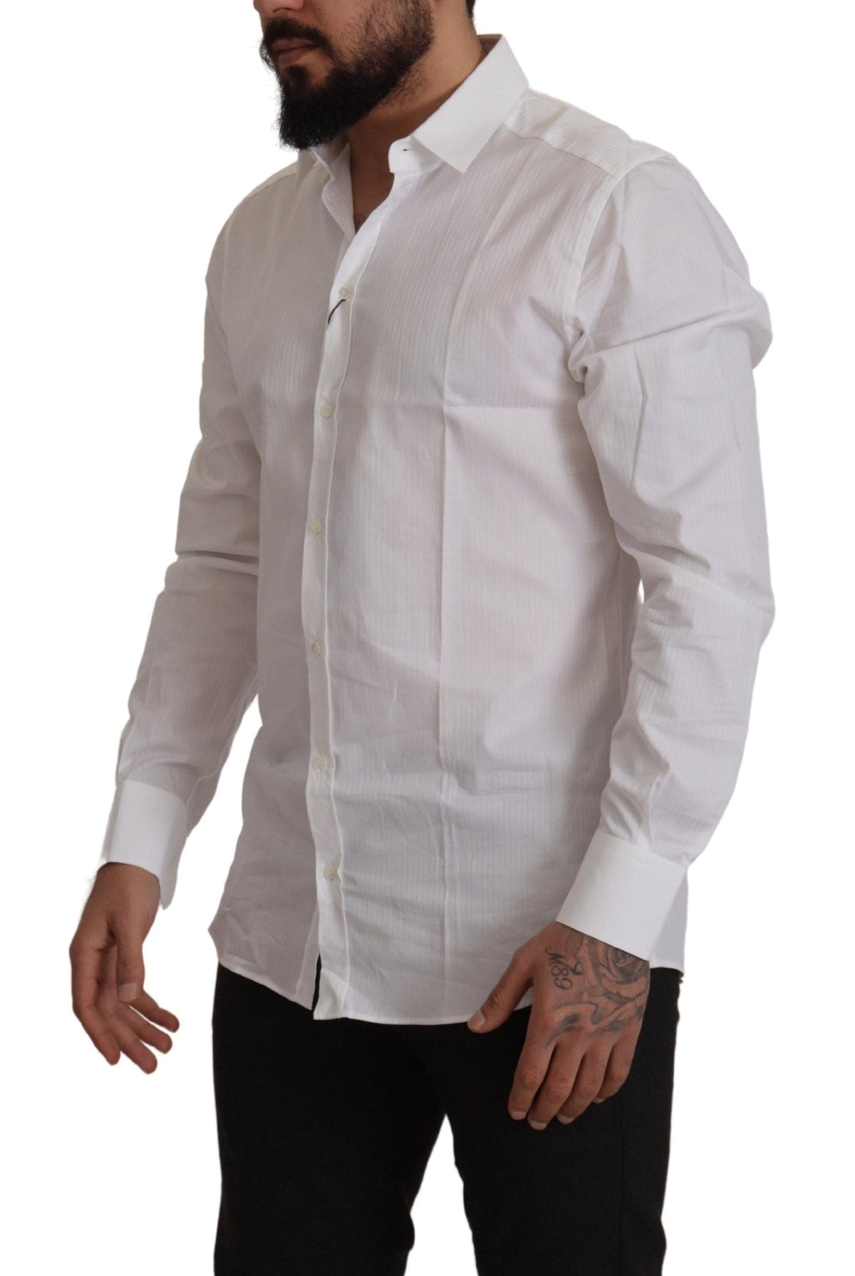 Chemise élégante en coton blanc Dolce &amp; Gabbana