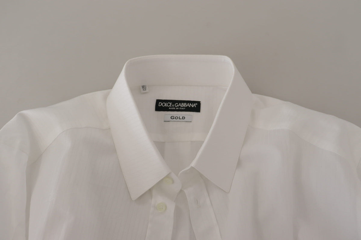 Camisa elegante de algodón blanca de Dolce &amp; Gabbana