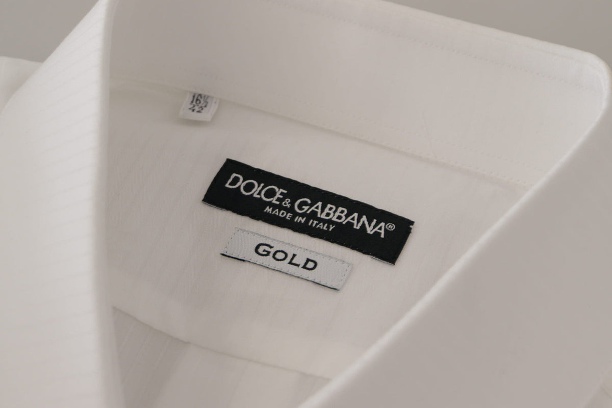 Camisa elegante de algodón blanca de Dolce &amp; Gabbana