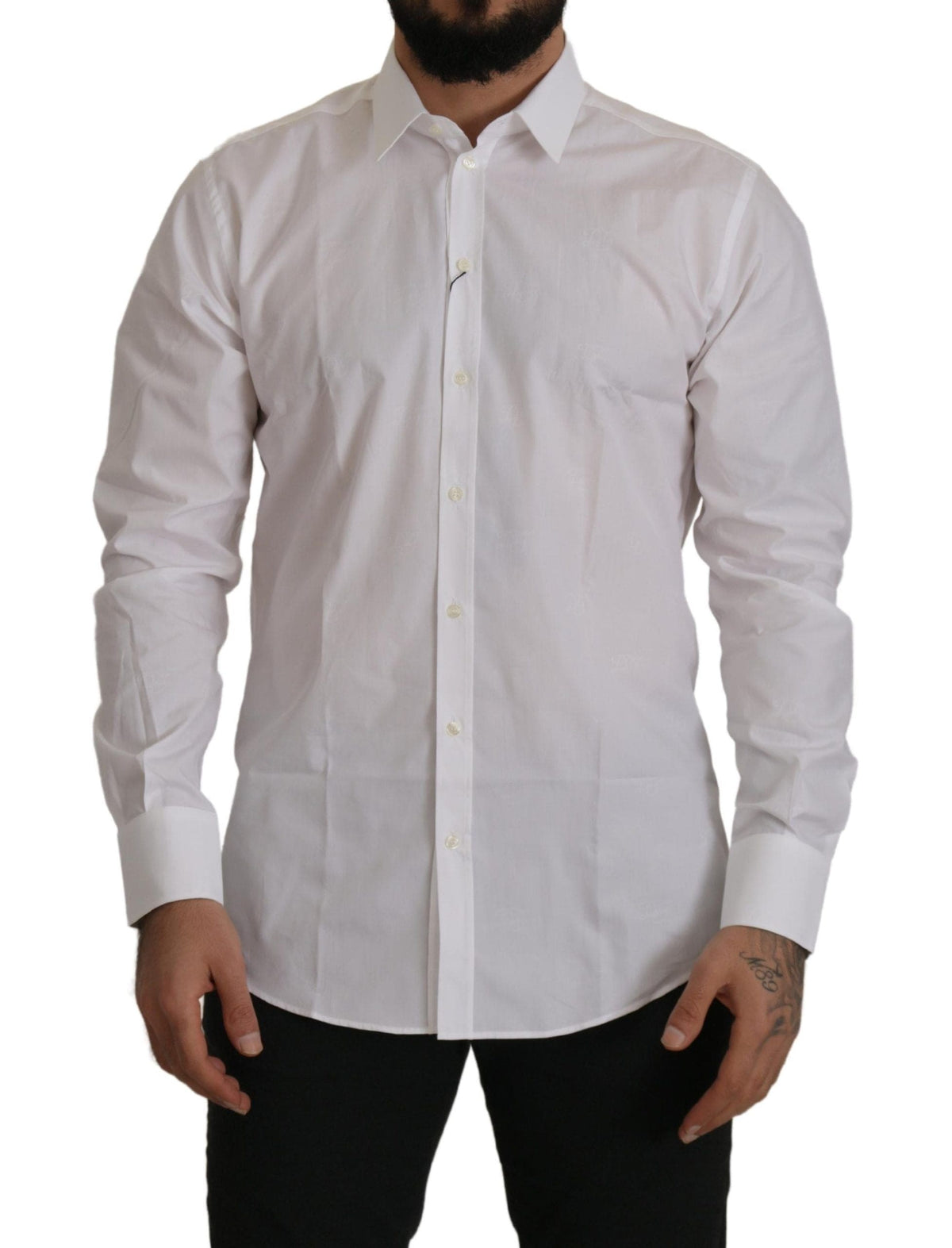 Chemise habillée blanche élégante coupe slim Dolce &amp; Gabbana Martini