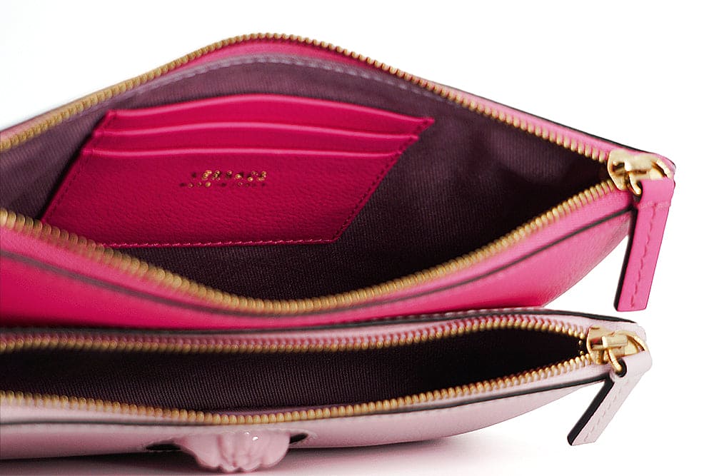 Pochette élégante en cuir rose Versace