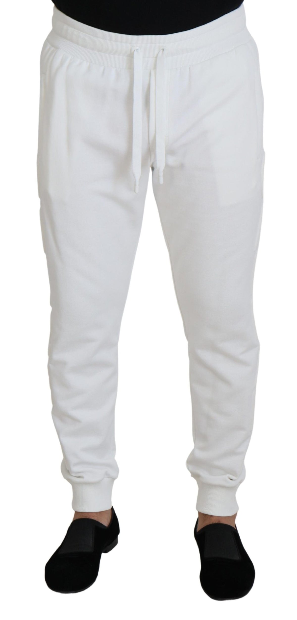 Pantalon de survêtement élégant en coton blanc Dolce &amp; Gabbana