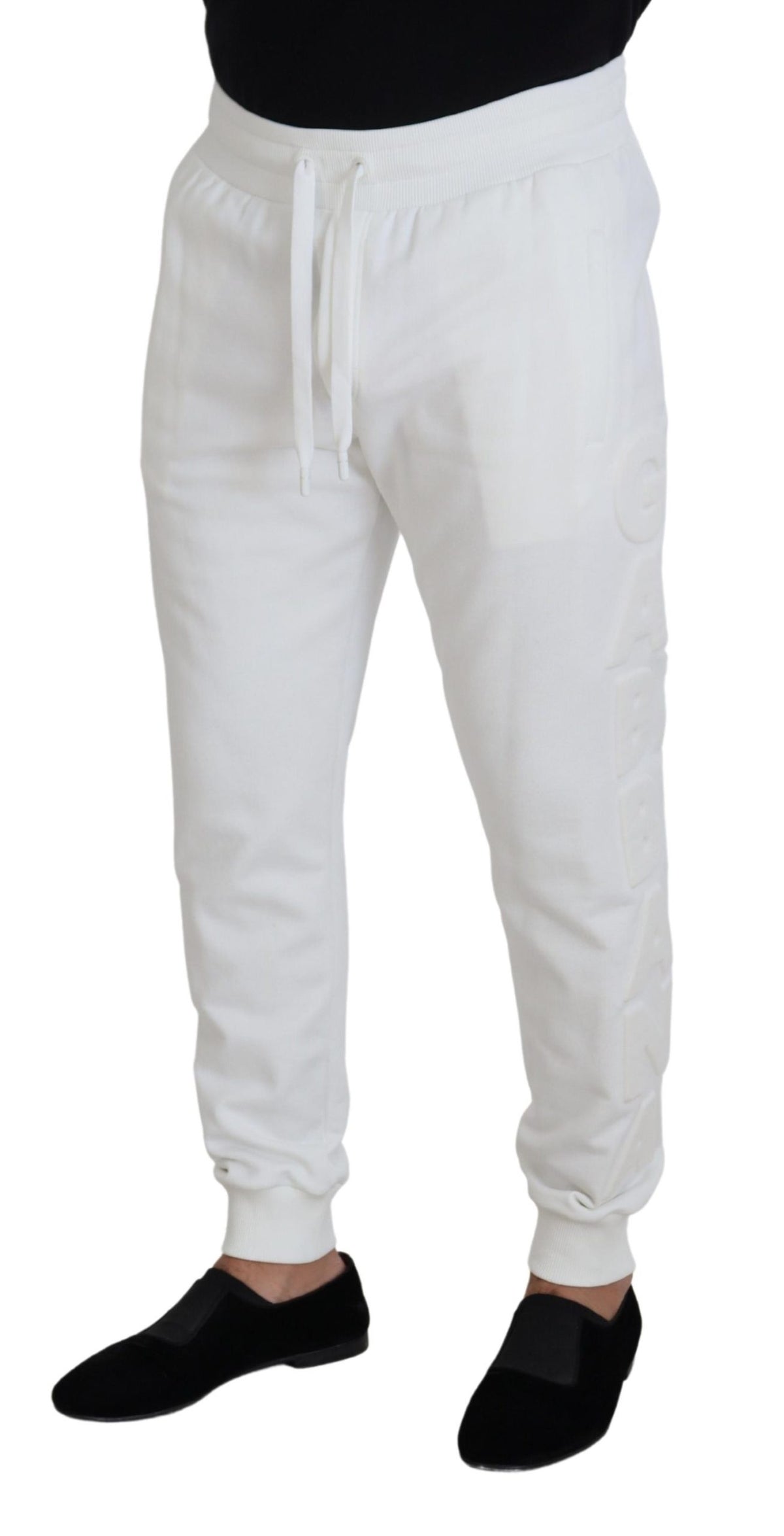 Pantalon de survêtement élégant en coton blanc Dolce &amp; Gabbana