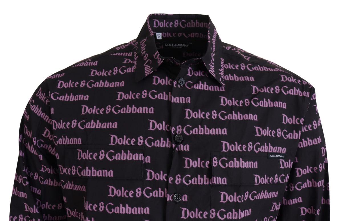 Camisa de vestir negra elegante de corte entallado de Dolce &amp; Gabbana