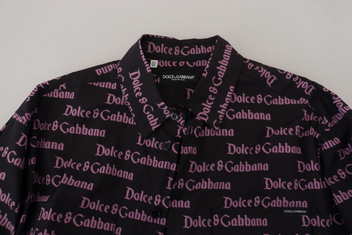 Camisa de vestir negra elegante de corte entallado de Dolce &amp; Gabbana