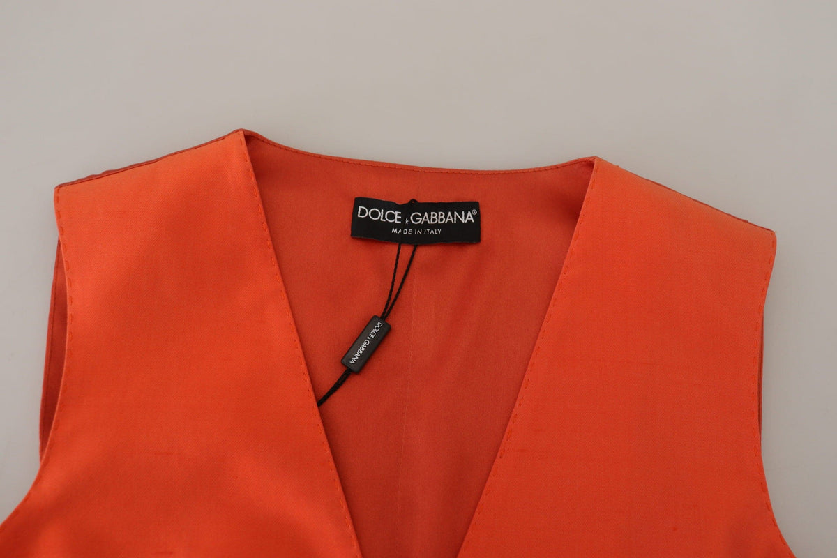 Gilet élégant en soie orange Dolce &amp; Gabbana