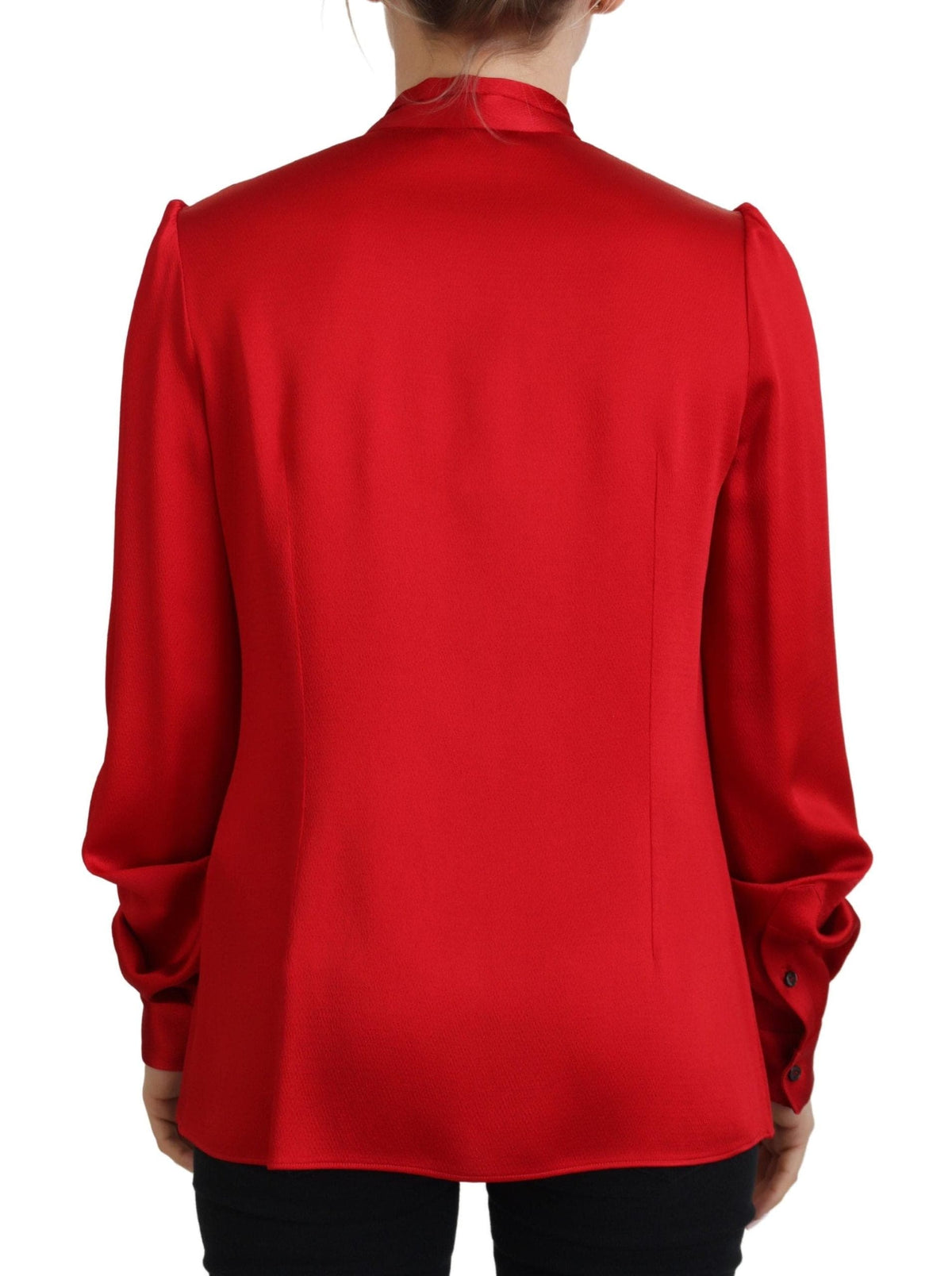 Blusa elegante con cuello Ascot en color rojo de Dolce &amp; Gabbana