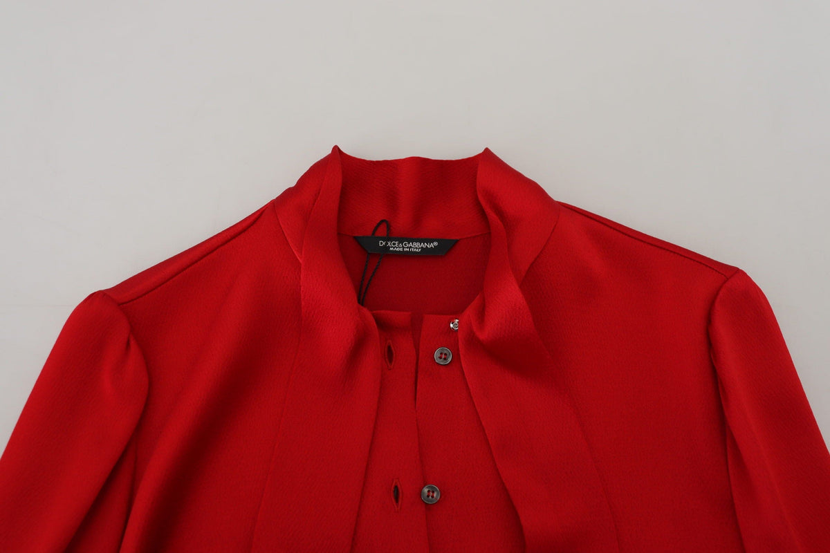 Blusa elegante con cuello Ascot en color rojo de Dolce &amp; Gabbana