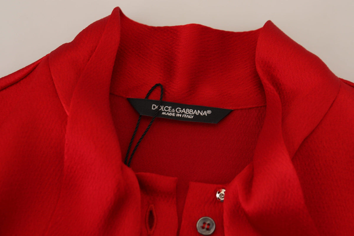 Blusa elegante con cuello Ascot en color rojo de Dolce &amp; Gabbana