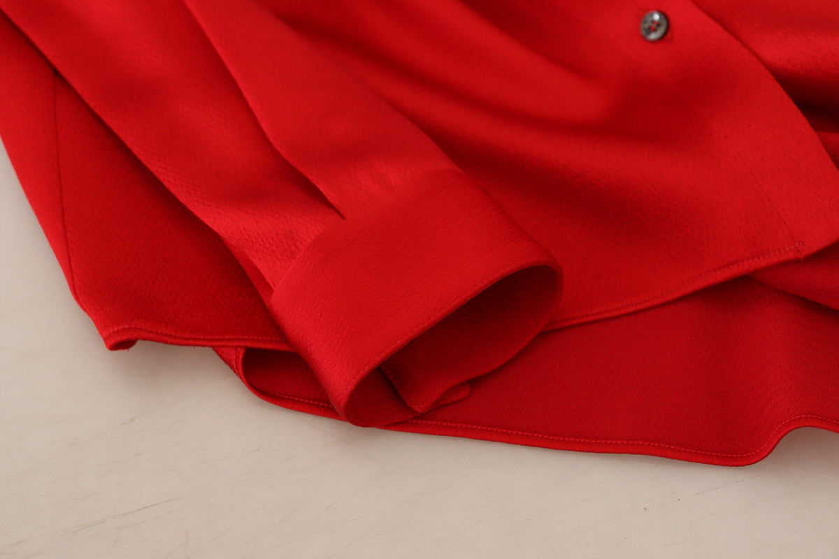 Blusa elegante con cuello Ascot en color rojo de Dolce &amp; Gabbana