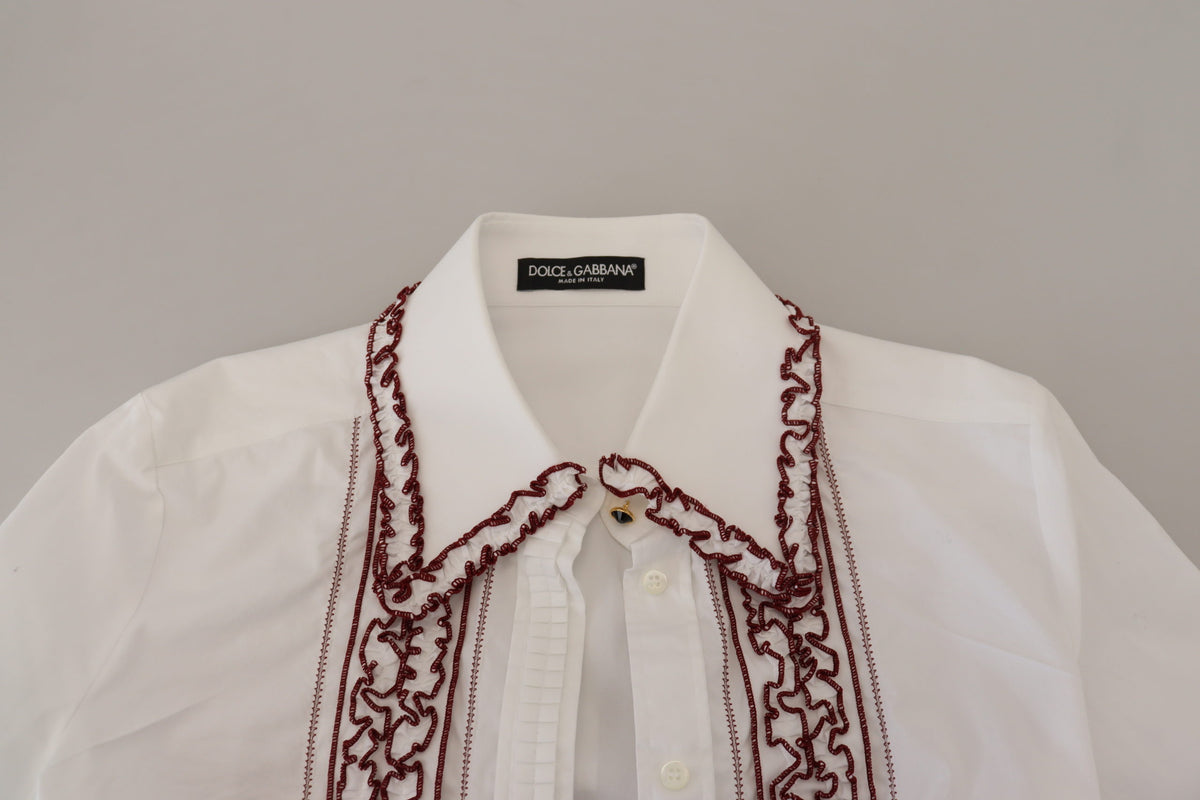 Polo élégant en coton blanc Dolce &amp; Gabbana