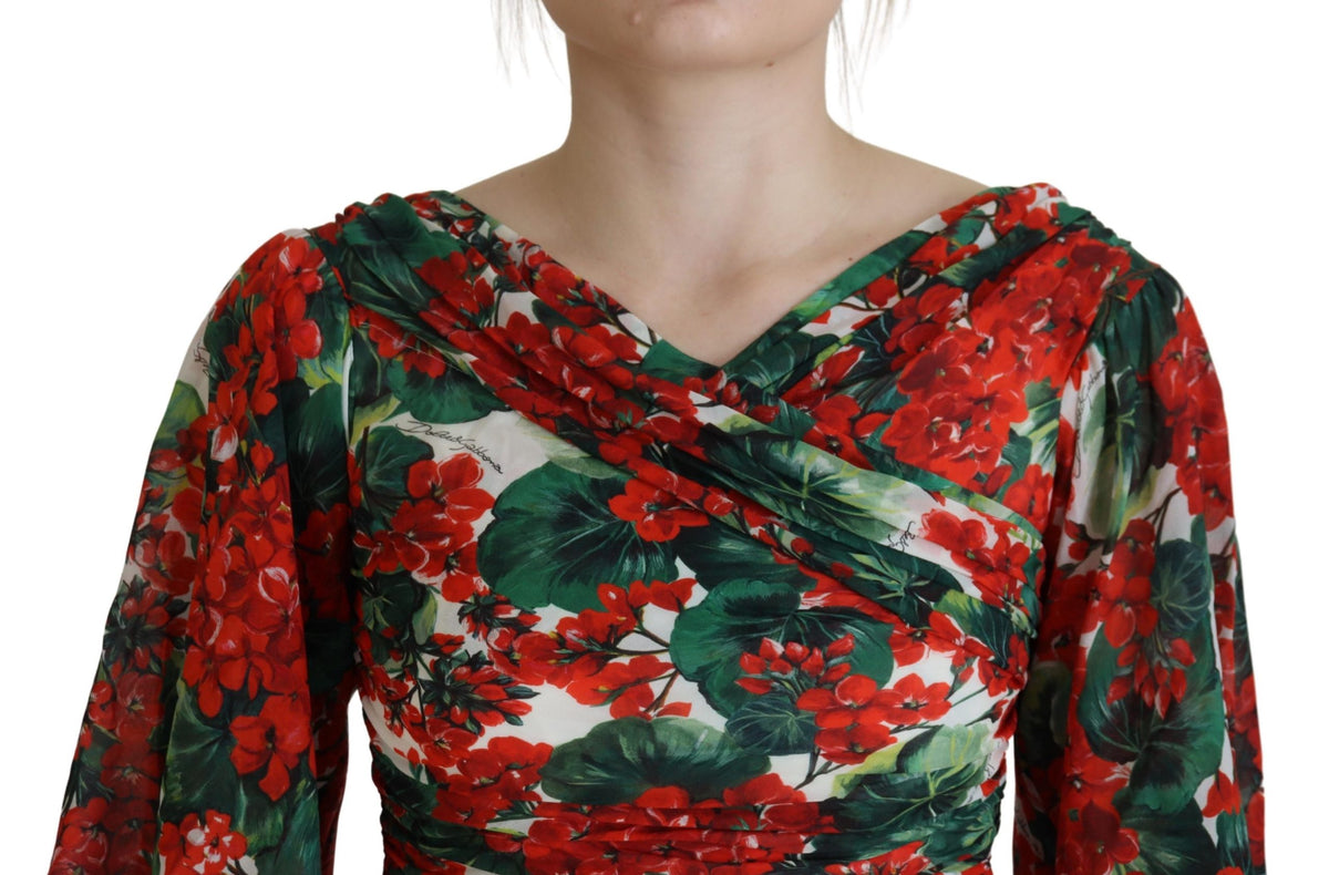 Robe fourreau à imprimé floral enchanteur Dolce &amp; Gabbana