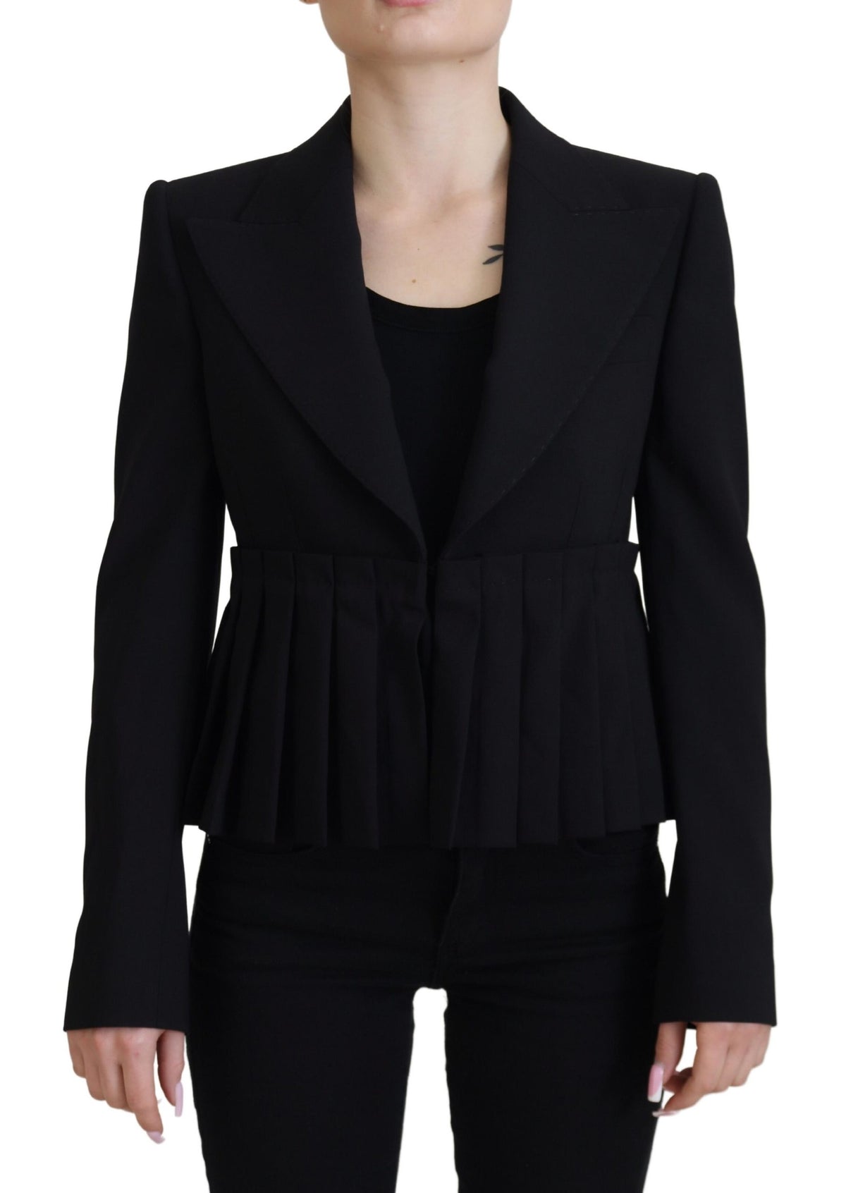 Blazer élégant en laine stretch noire Dolce &amp; Gabbana