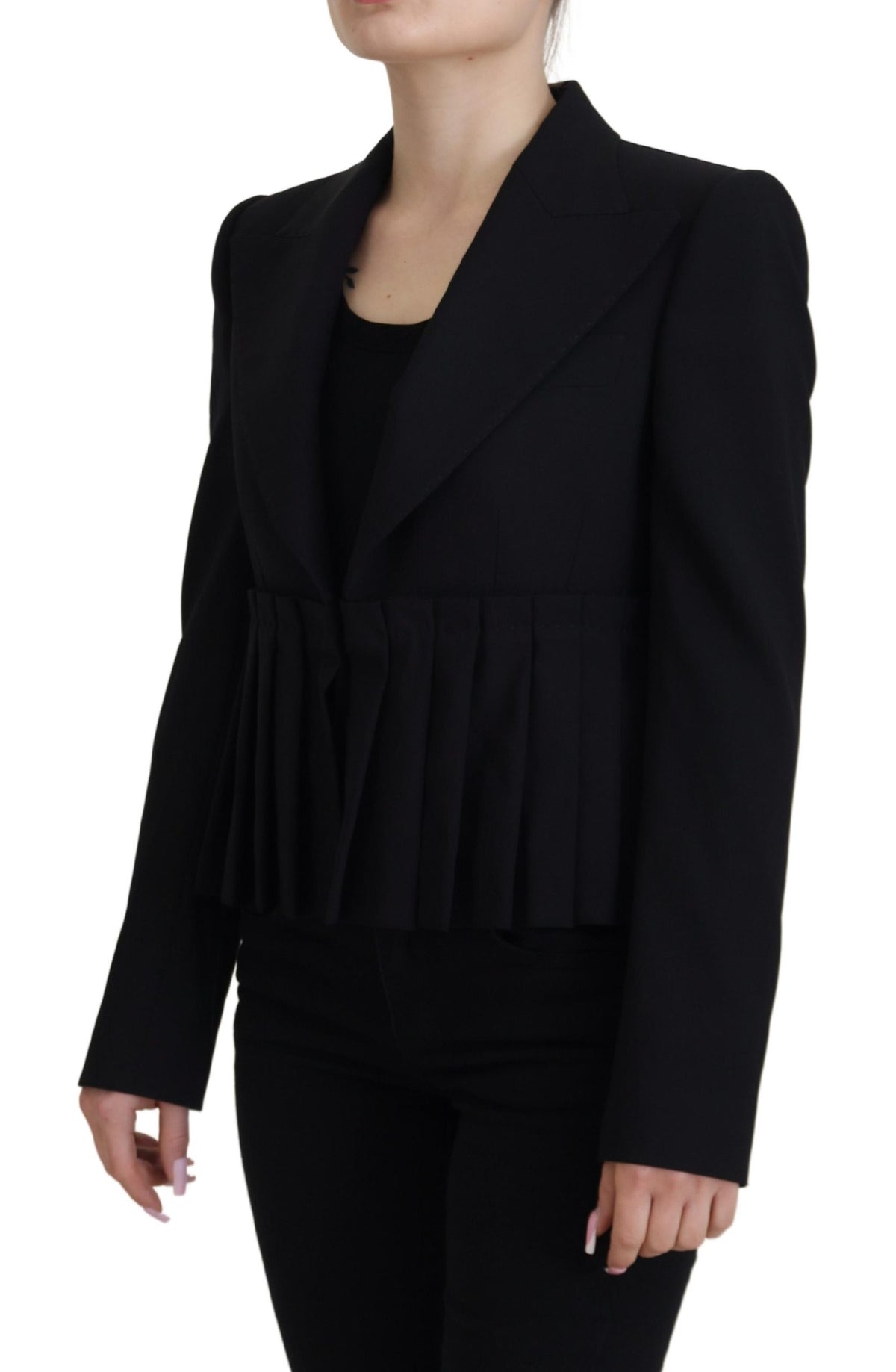 Blazer élégant en laine stretch noire Dolce &amp; Gabbana