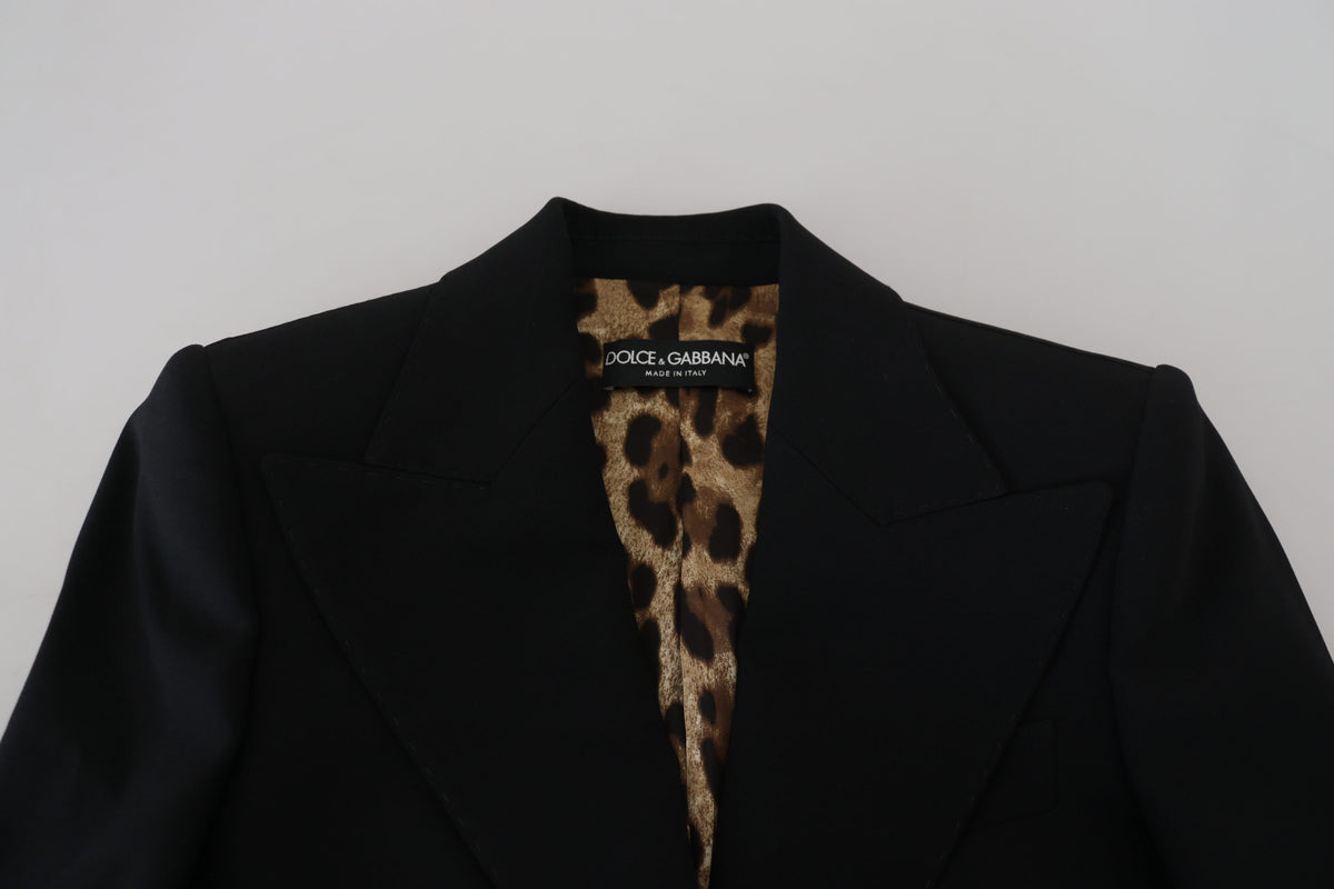 Blazer élégant en laine stretch noire Dolce &amp; Gabbana