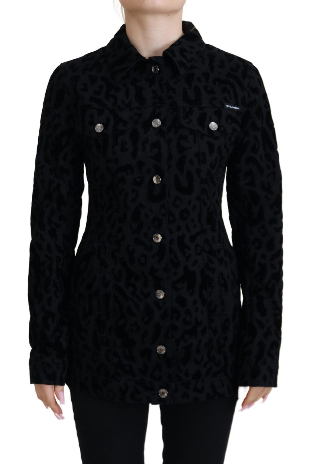 Chaqueta vaquera con estampado de leopardo elegante de Dolce &amp; Gabbana