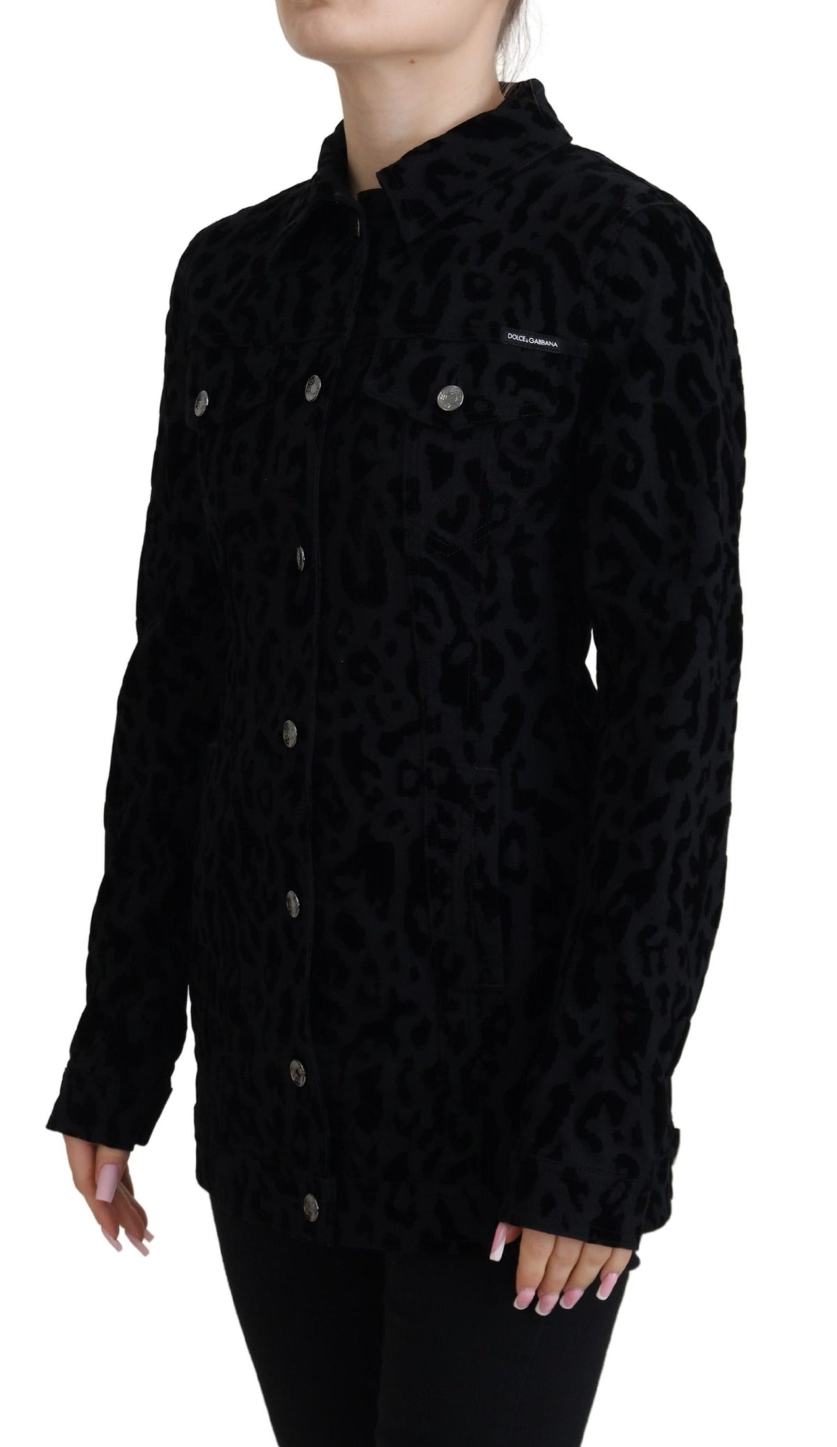 Chaqueta vaquera con estampado de leopardo elegante de Dolce &amp; Gabbana