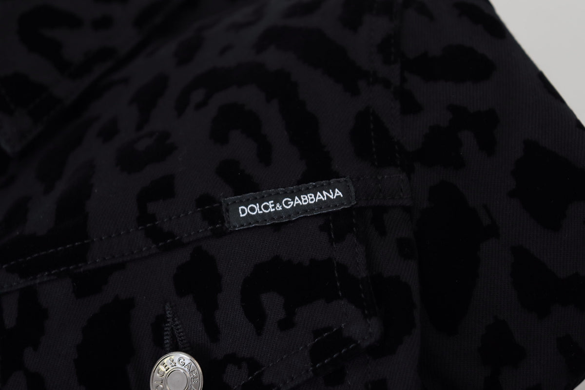 Chaqueta vaquera con estampado de leopardo elegante de Dolce &amp; Gabbana