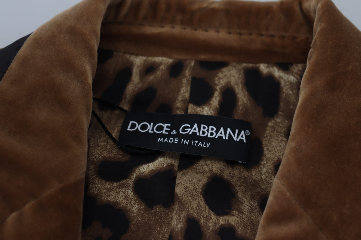 Elegante chaqueta blazer cruzada marrón de Dolce &amp; Gabbana