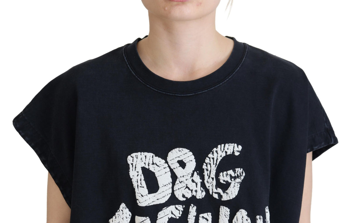 T-shirt élégant à col rond en coton avec imprimé Dolce &amp; Gabbana