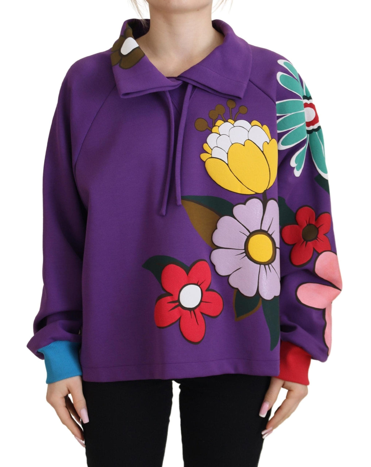 Pull élégant à fleurs violettes Dolce &amp; Gabbana