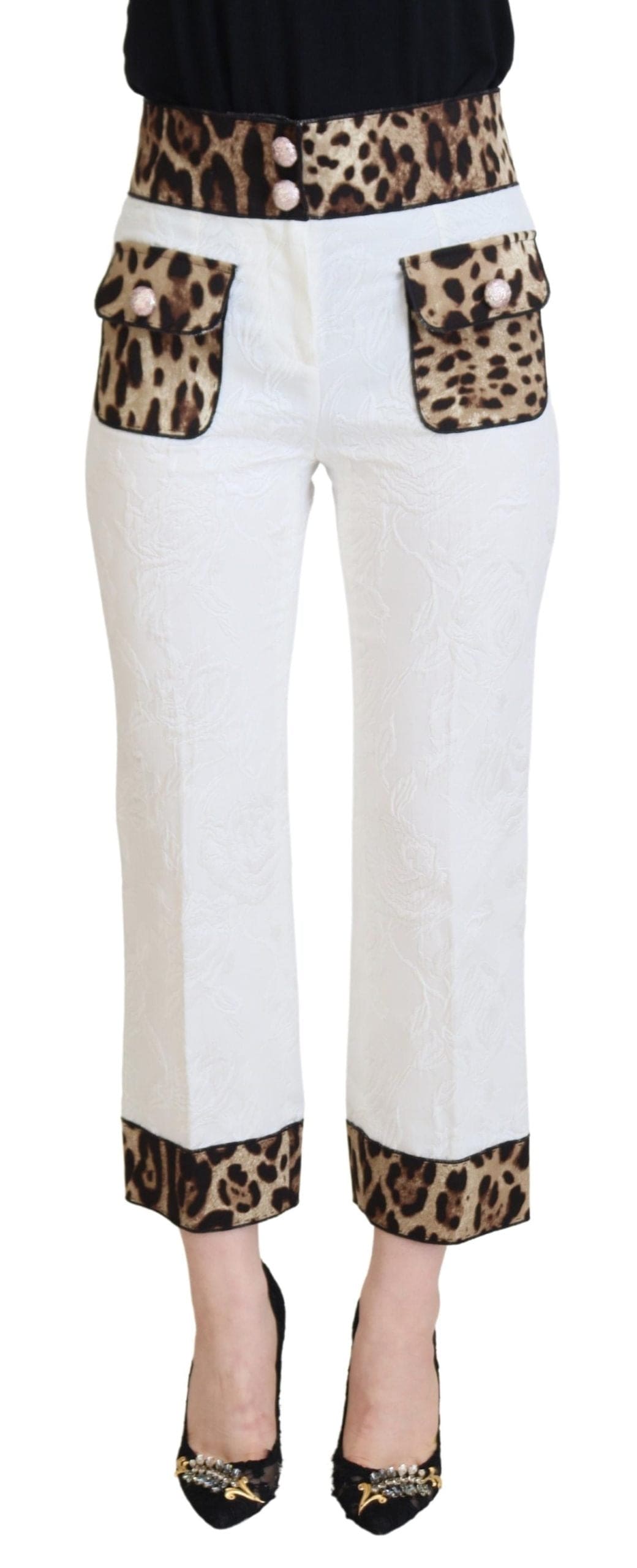 Pantalon élégant à imprimé léopard Dolce &amp; Gabbana pour un style sophistiqué