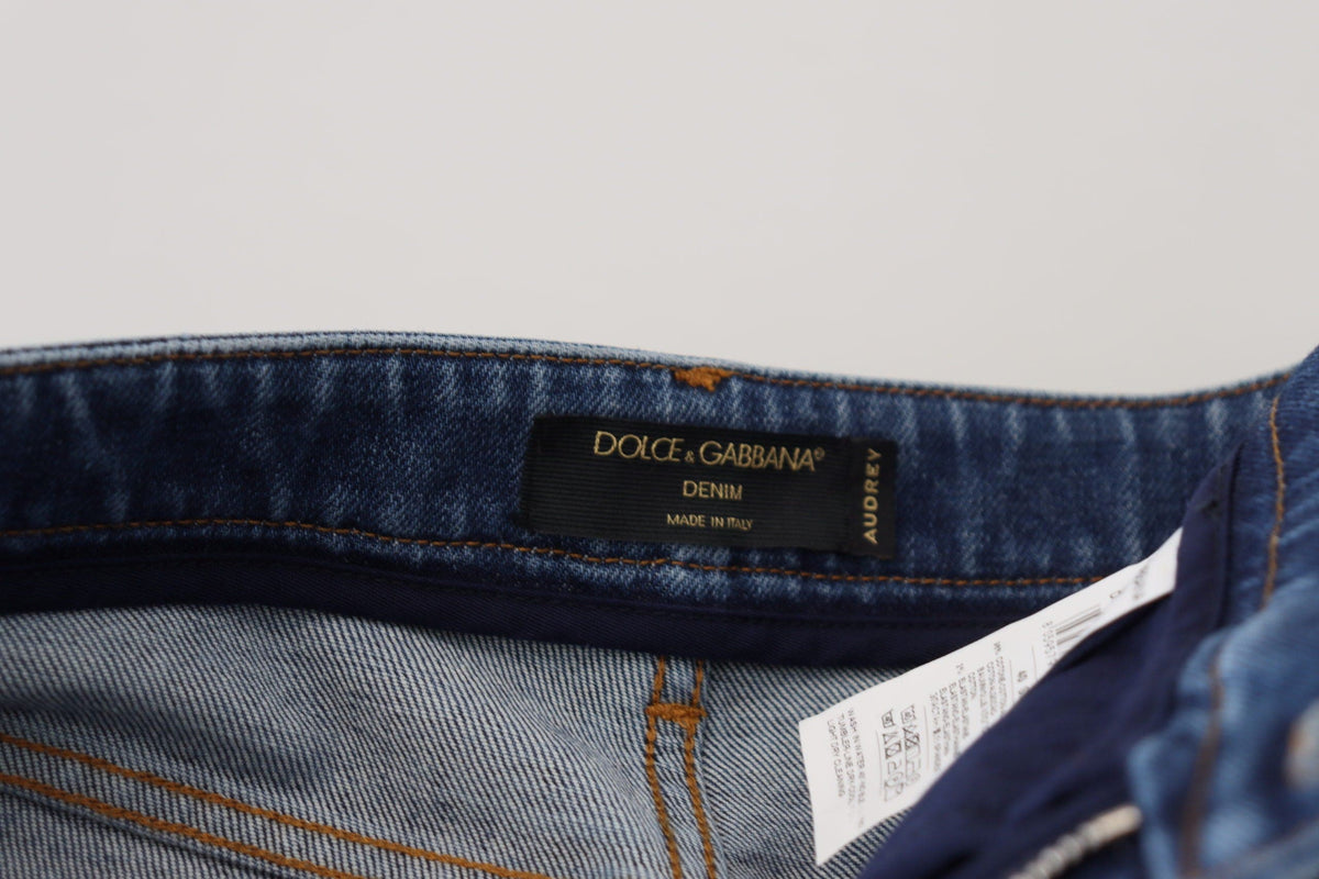 Pantalon en denim bleu chic Dolce &amp; Gabbana – L’élégance rencontre le confort