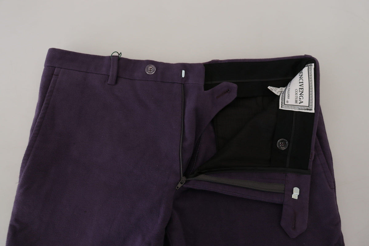 BENCIVENGA Pantalones elegantes de algodón morado