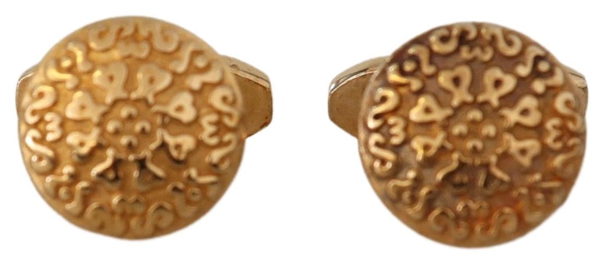 Boutons de manchette élégants pour hommes en laiton plaqué or Dolce &amp; Gabbana