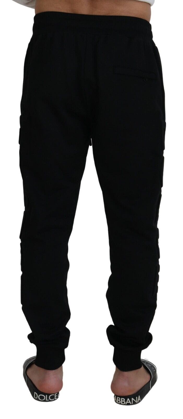 Pantalon de jogging élégant en coton noir Dolce &amp; Gabbana