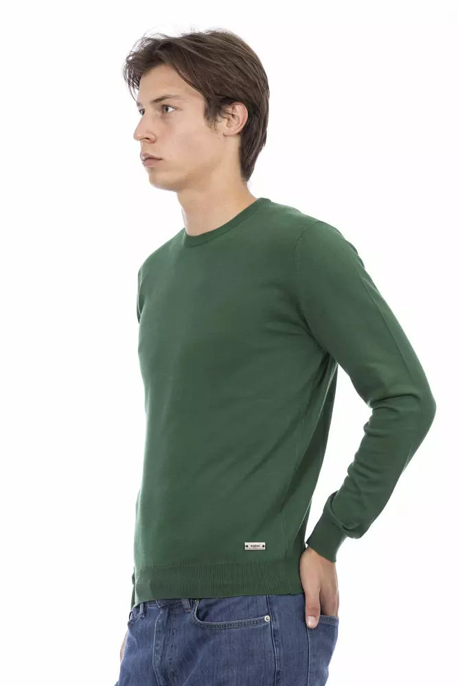 Pull col rond élégant en coton vert Baldinini Trend