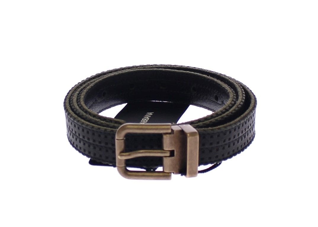 Ceinture élégante pour homme Dolce &amp; Gabbana en cuir et coton mélangés bleu