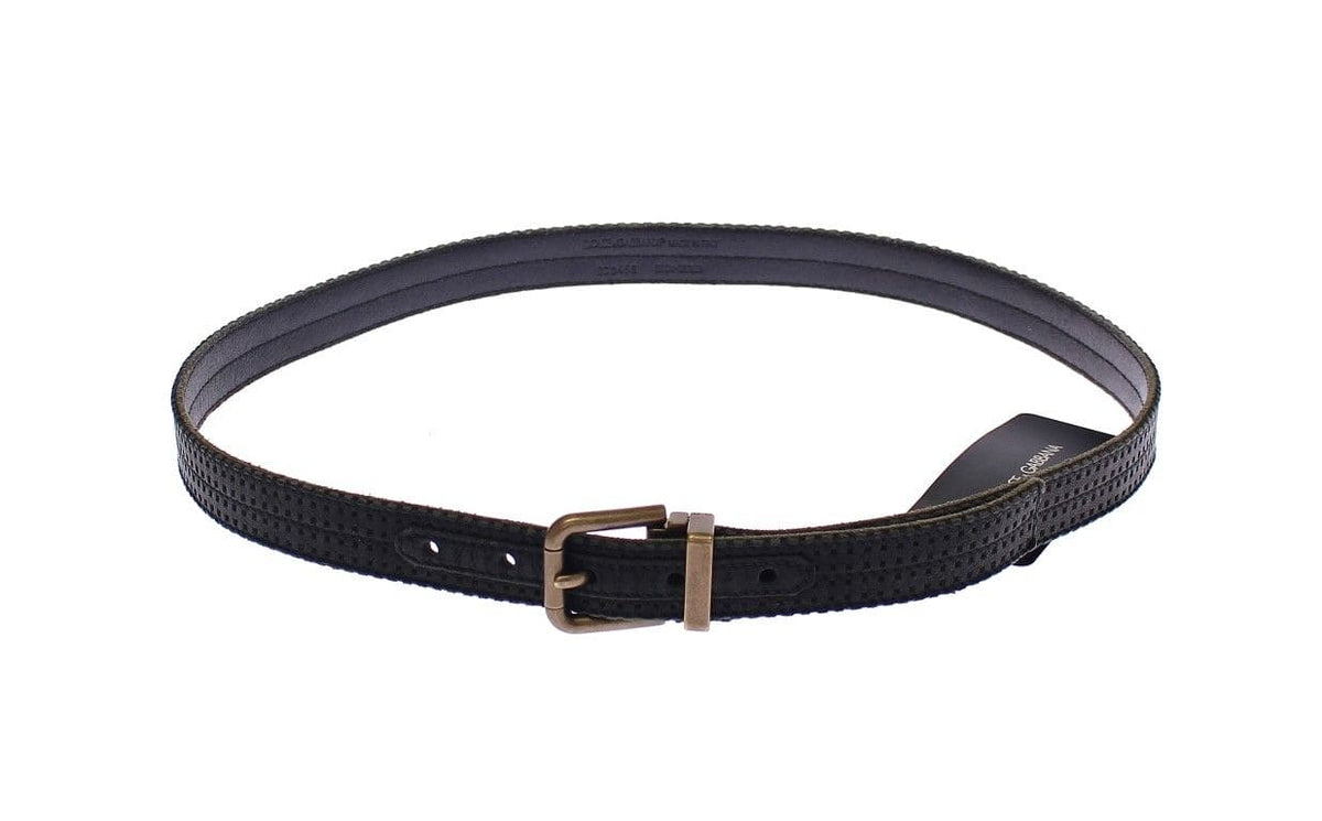 Ceinture élégante pour homme Dolce &amp; Gabbana en cuir et coton mélangés bleu