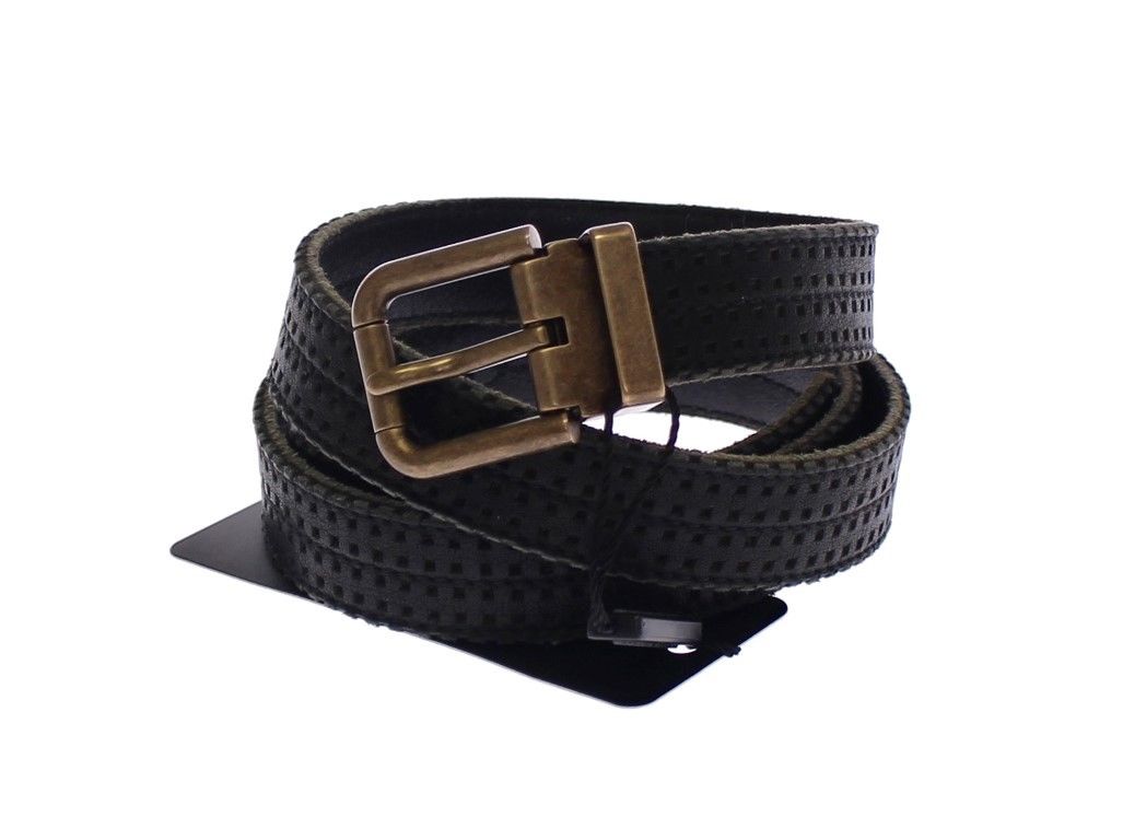 Ceinture élégante pour homme Dolce &amp; Gabbana en cuir et coton mélangés bleu