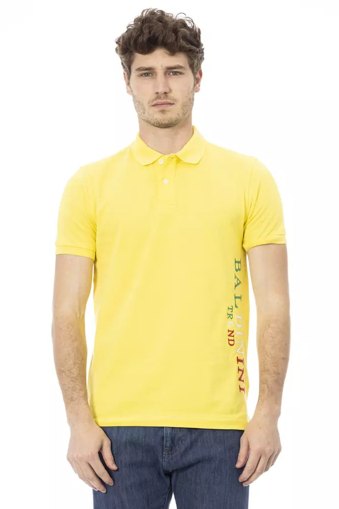 Polo de algodón de manga corta amarillo Baldinini Trend Chic