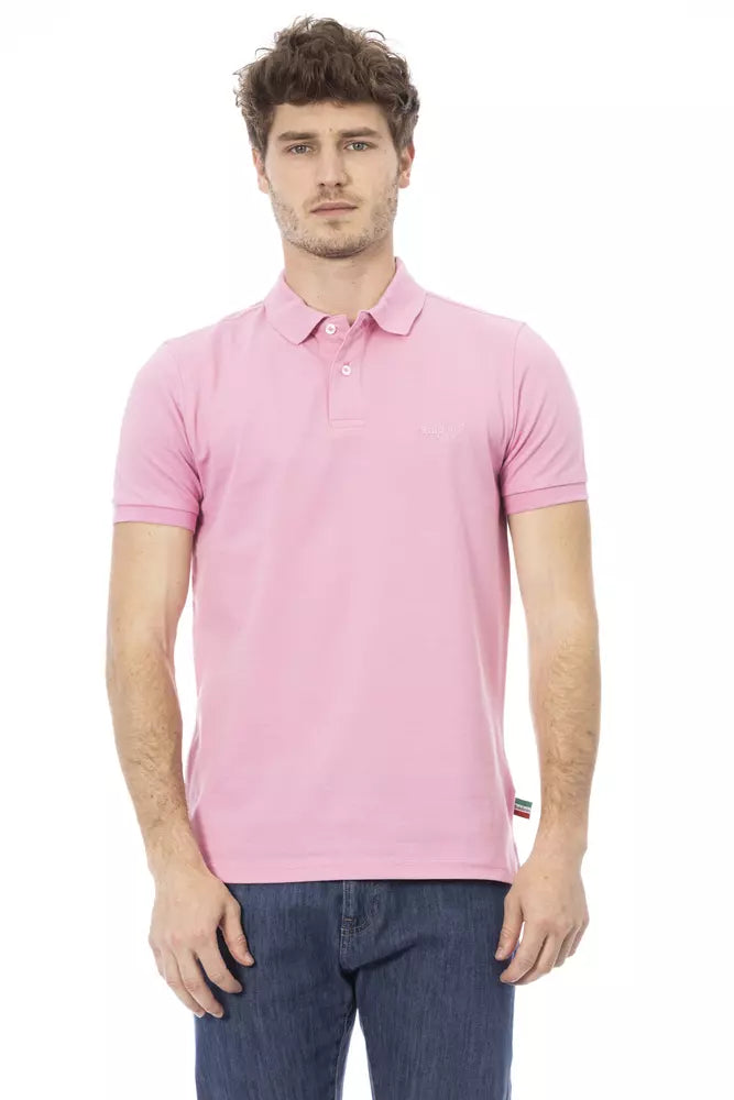 Polo de algodón rosa elegante con bordado elegante de Baldinini Trend Chic