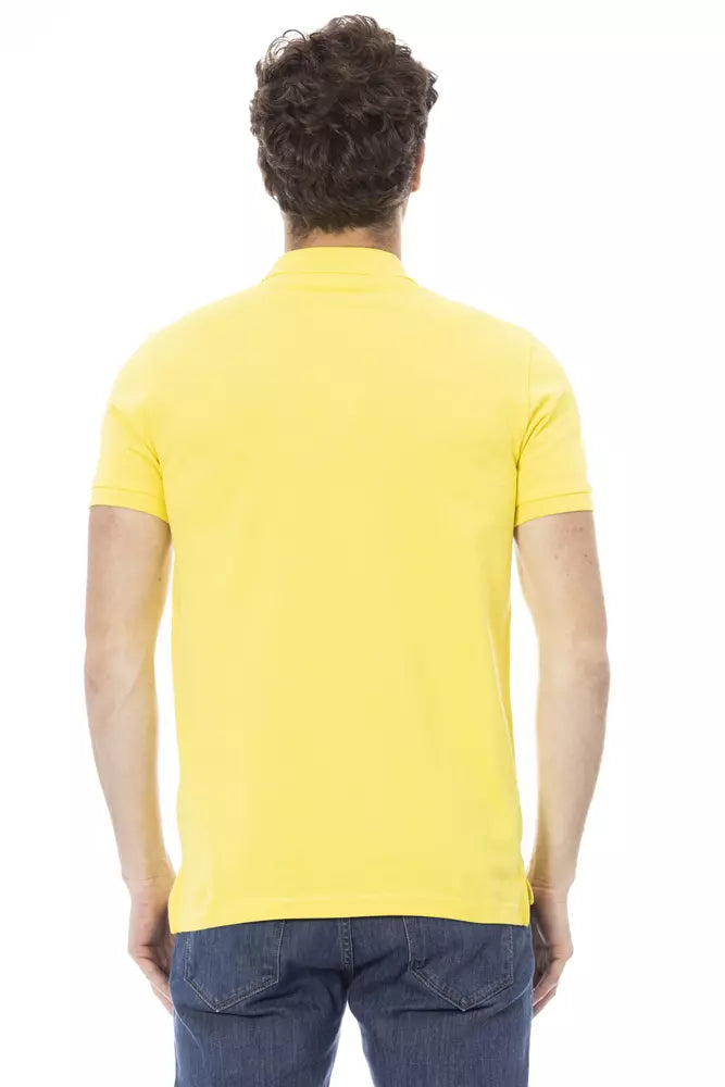 Polo de algodón de manga corta amarillo Baldinini Trend Chic