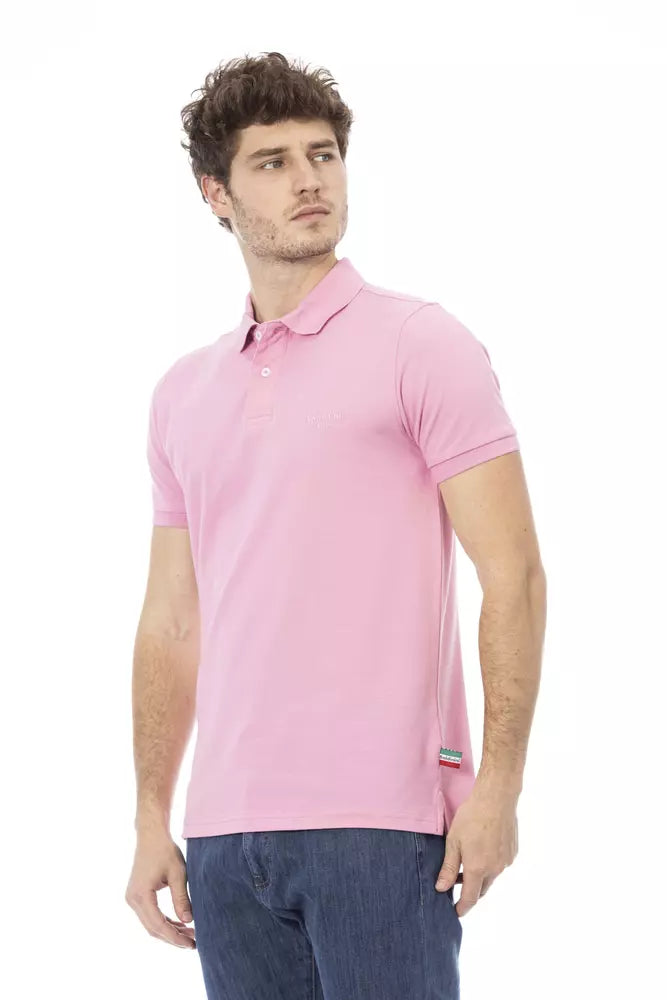 Polo de algodón rosa elegante con bordado elegante de Baldinini Trend Chic