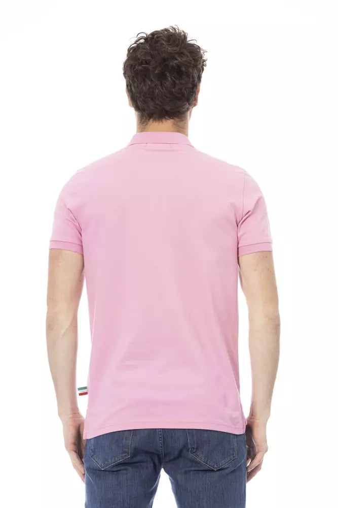 Polo de algodón rosa elegante con bordado elegante de Baldinini Trend Chic