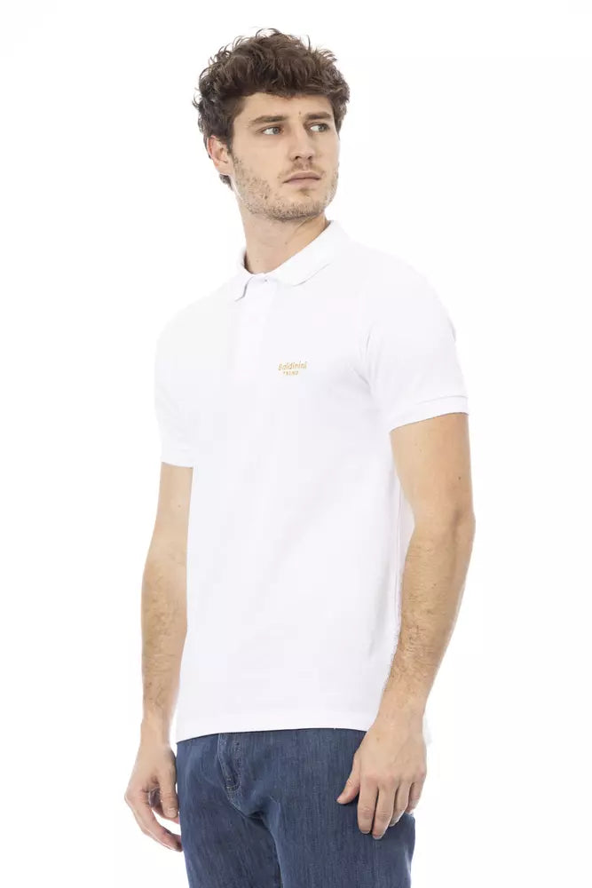 Polo élégant en coton blanc avec broderie chic de Baldinini Trend