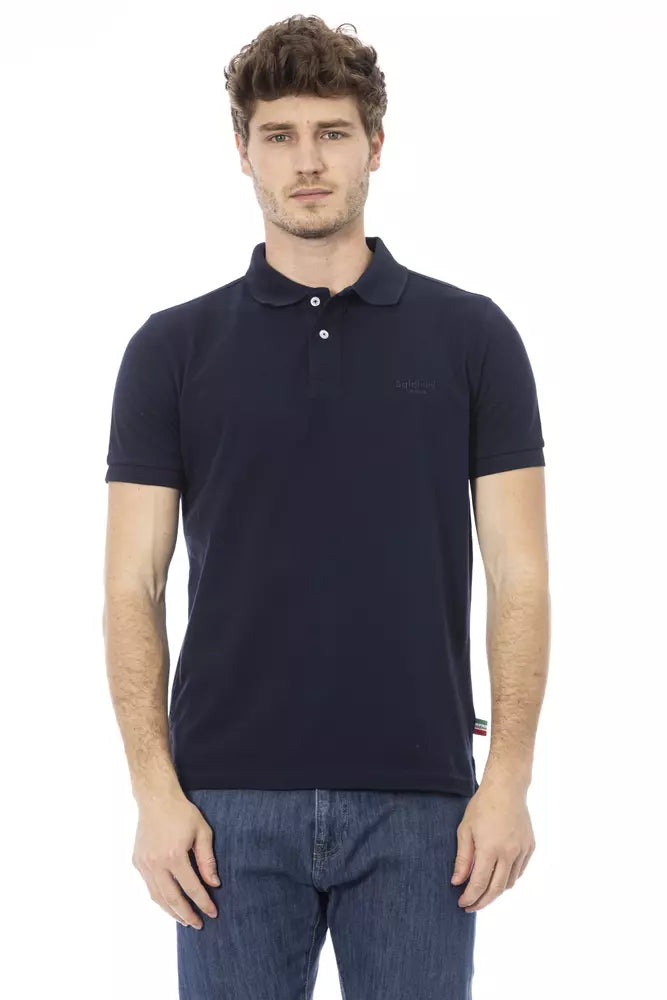 Polo bleu élégant en coton avec broderie chic de Baldinini Trend