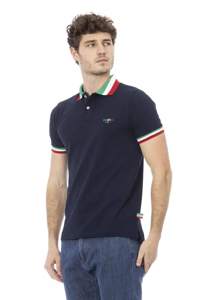 Polo de algodón con cuello tricolor Trend de Baldinini