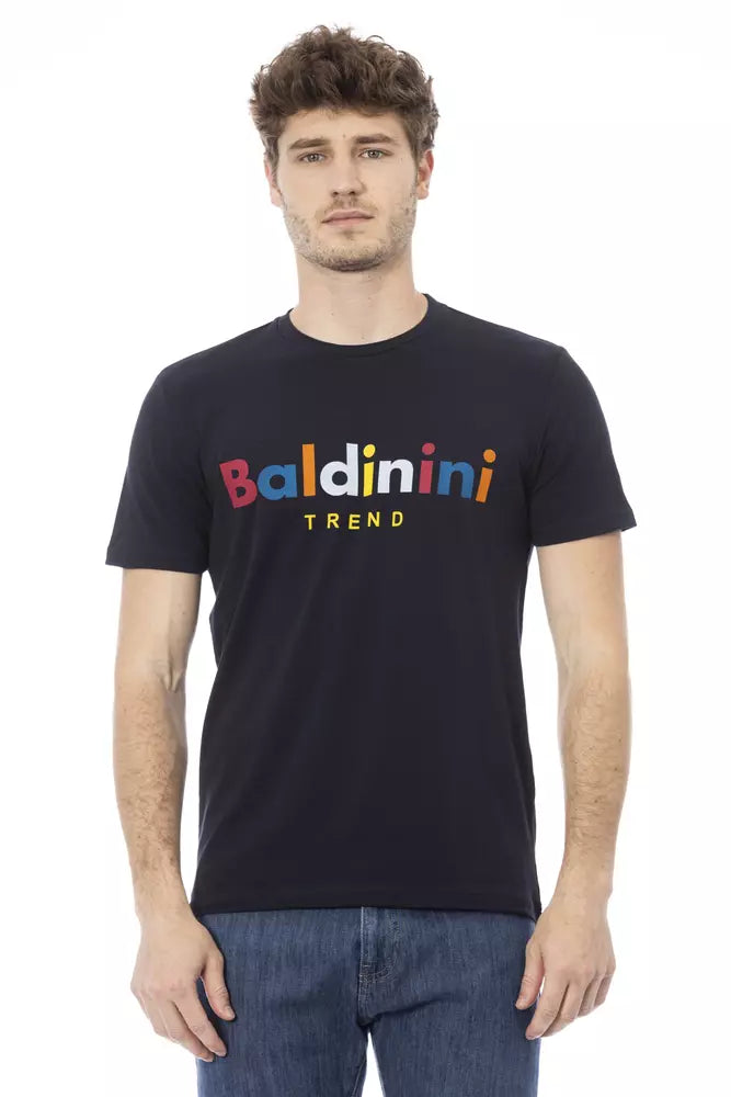 T-shirt en coton bleu à col rond tendance Baldinini Trend