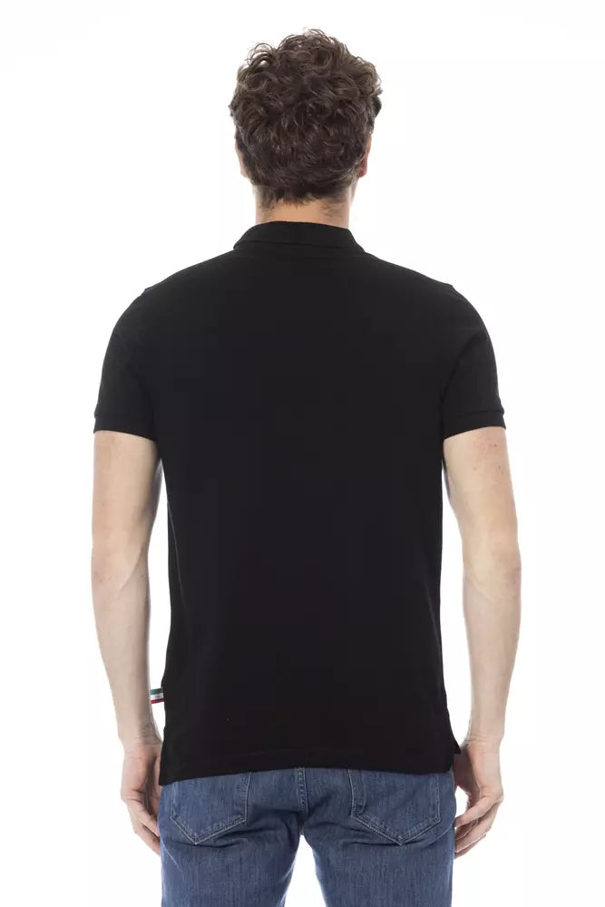 Baldinini Trend Black Cotton Men Polo Shirt