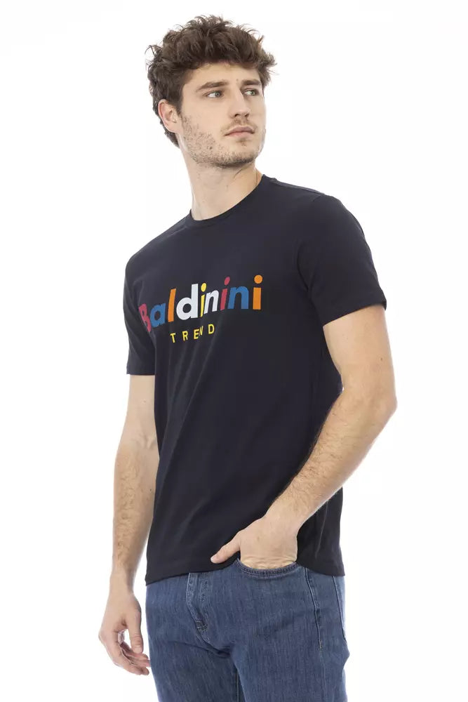 Baldinini Trend - Camiseta de algodón con cuello redondo en color azul