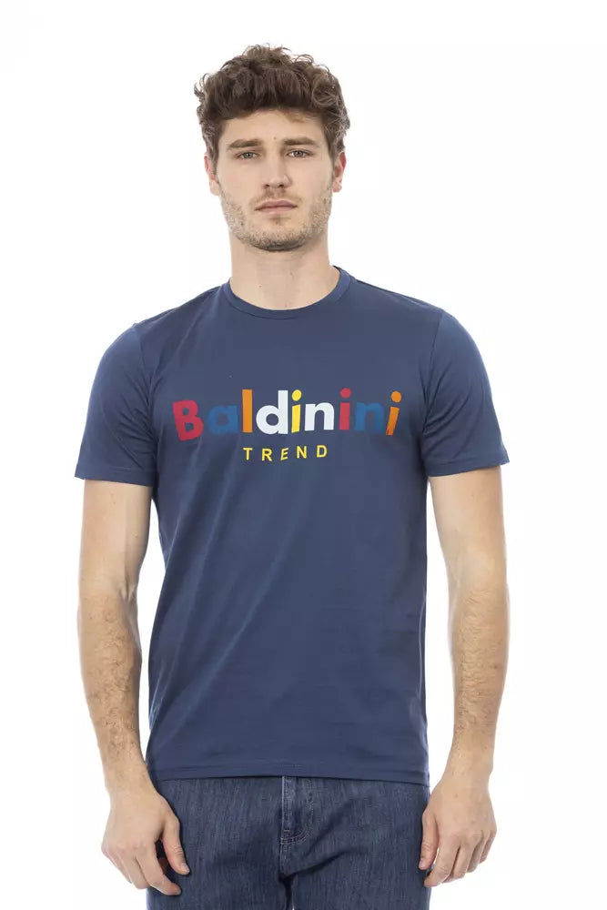 T-shirt en coton bleu tendance Baldinini avec imprimé sur le devant