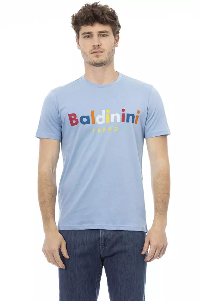 Camiseta elegante de manga corta en azul claro de Baldinini Trend