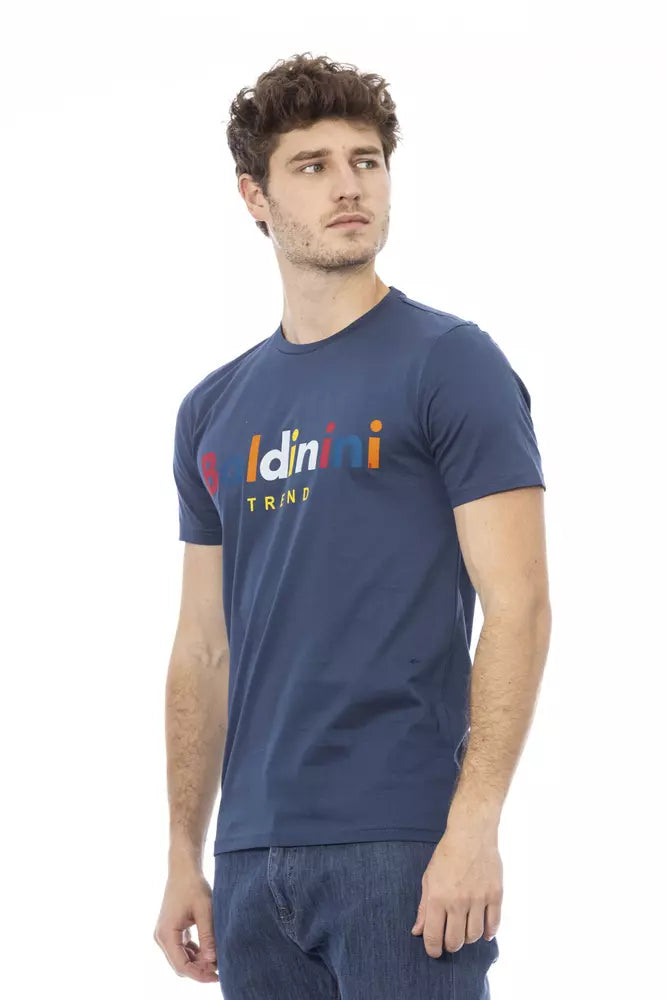 T-shirt en coton bleu tendance Baldinini avec imprimé sur le devant